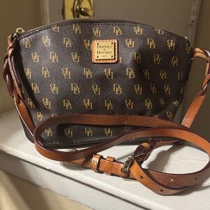 Dooney & Bourke Black and Tan Monogram Shoulder Bag